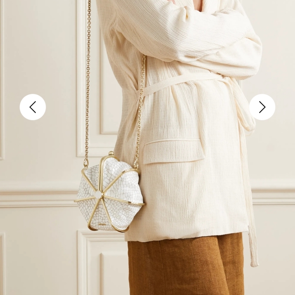 💎 Cult Gaia Nika White Croc Embossed Crossbody